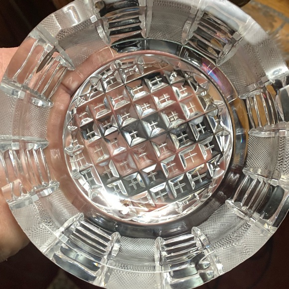 Beautiful Lausitzer Germany Cut And Frosted Crystal Ashtray - Picture 3 of 6